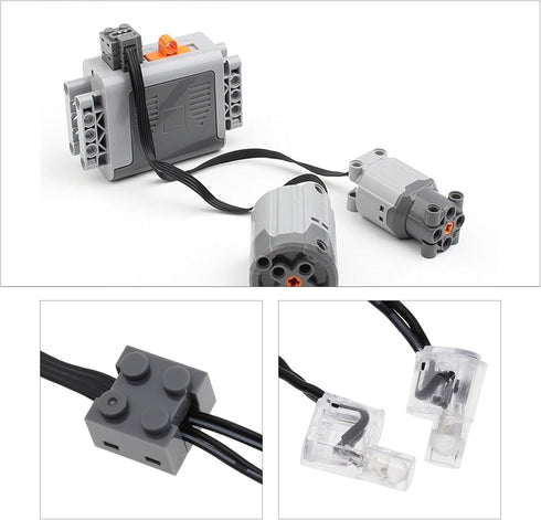 The Lord of the Tools 2PCS LED Light Link Line Cable Technic Power Function Compatible with Lego 8870 Train Vehicle Bricks Building Blocks Toy 50c...