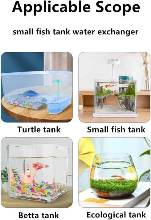 Fish Tank Cleaner and Aquarium Water Changer Siphon with a Thinner Water Tubing?Gravel Vacuum for Aquarium Kit?Perfect for Cleaning Small Fish Tan...