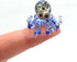 Octopus Tiny Micro Figurines Hand Blown Color Glass Art Animals Collectible Gift Home Decor (Marble Blue)...