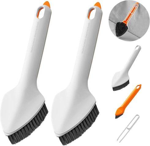 Scrub Brush for Cleaning with Long Handle, Multifunctional 3 in 1 Medium Stiff Cleaning Brush, Household Cleaning Brush for Bathroom, Kitchen, Bat...