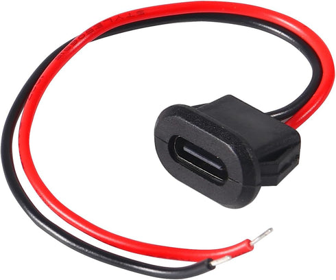 5PCS Type-C Female 2Pin USB Connector Type-C Waterproof with Female Socket Fast Charging Jack Charging Port USB-C Charger Plug Socket...