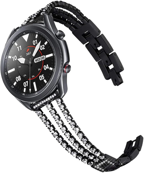 Bands Compatible with Samsung Galaxy Watch 46mm / Galaxy 3 45mm, 22mm Bling Diamond Stainless Steel Metal Replacement Strap for Huawei Watch 4/4 P...