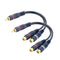 RCA Splitter, 2 Pcs RCA 1 Male to 2 Female Audio Cord Speaker Y Adapter Splitter Cable, 8.5 Inches Gold Plated Dual RCA Female Adapter for Subwoof...