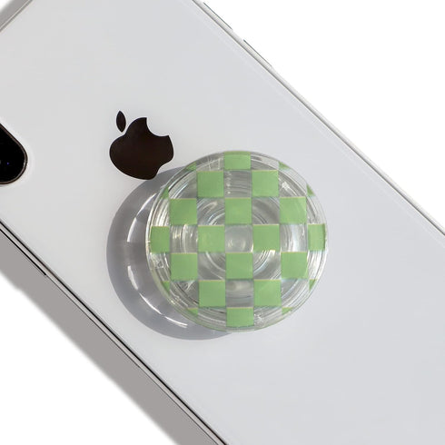 Trendy Checkerboard Phone Grip - Sleek, Expandable, Collapsible - Non-Slip, Durable, Universal Fit - Ideal for Style-Conscious Users (Green)...