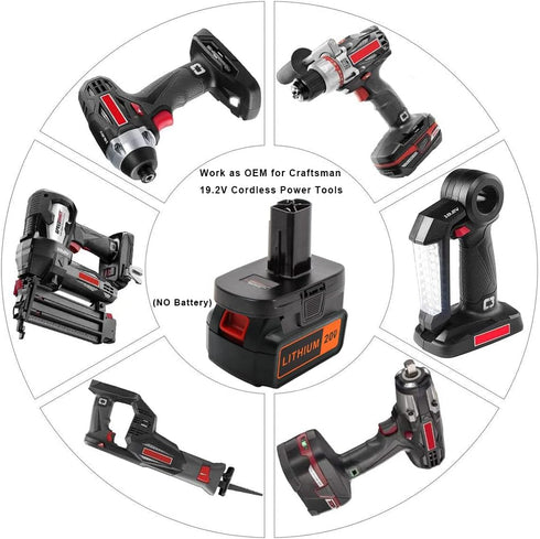 USB Battery Adapter for Craftsman C3 19.2 Volt Lithium Cordless Power Tools, Convert Black and Decker/Stanley/Porter Cable 20V Lithium Battery to ...