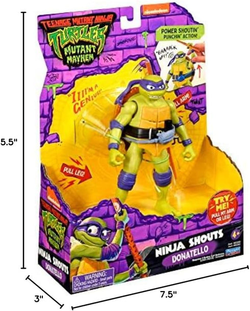 Teenage Mutant Ninja Turtles: Mutant Mayhem 5.5” Donatello Deluxe Ninja Shouts Figure by Playmates Toys...