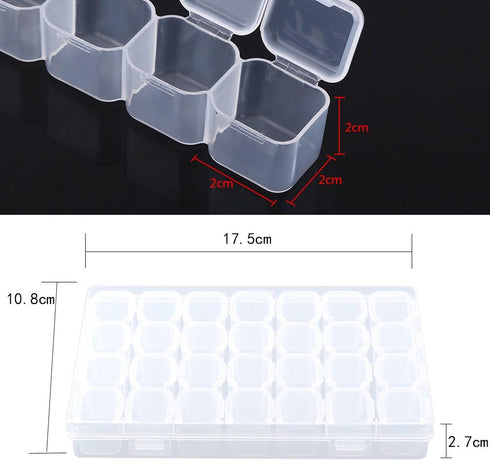 Adjustable 28 Slots Clear Plastic Medicine Pill Jewelry Organizer Storage Box Container,Bead Organizer Craft Organizer Box Pill Organizer Suitable...
