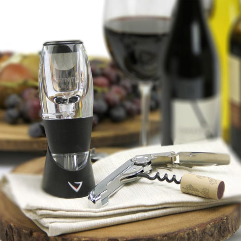 Vinturi Red Wine Aerator Includes Base Enhanced Flavors with Smoother Finish, Black...