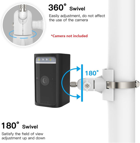 Outdoor Mount for Wyze Battery Spotlight Cam 2K (Battery Cam Pro) (No Drill, White, 1 Pack)...