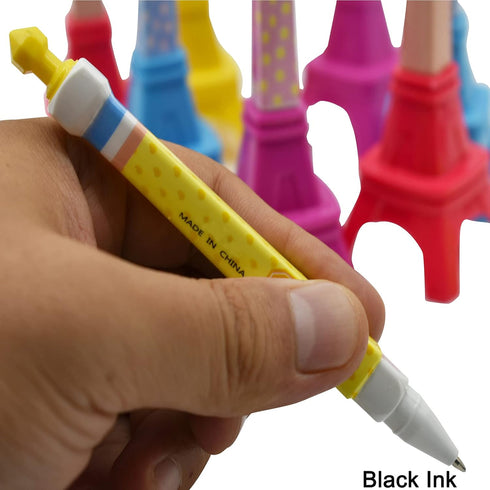 Maydahui 24 PCS Paris Eiffel Tower Ballpoint Pen Cute Cartoon Pens Black Gel Ink Desktop Decoration for Girls Students School...