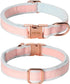 Dog Collar,Metal Buckle Pet Collar Suede Dog Collar Soft&Comfy Adjustable Pet Gift Collars with Bow for Small Medium Large Dogs (Small, Pink&Blue)...