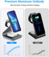 3 in 1 Wireless Charger for MagSafe, Aluminum Alloy Wireless Charging Station, Compatible with iPhone 14/13/12, Apple Watch, AirPods Pro/3/2 (Cabl...
