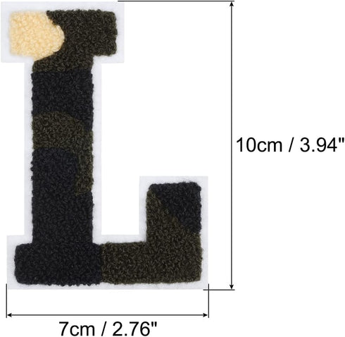 MECCANIXITY Chenille Letter Patches Embroidered Sew On Patches Camouflage L Alphabet Letter Patches for DIY Craft Supplies Clothing Bag Jeans Hats...