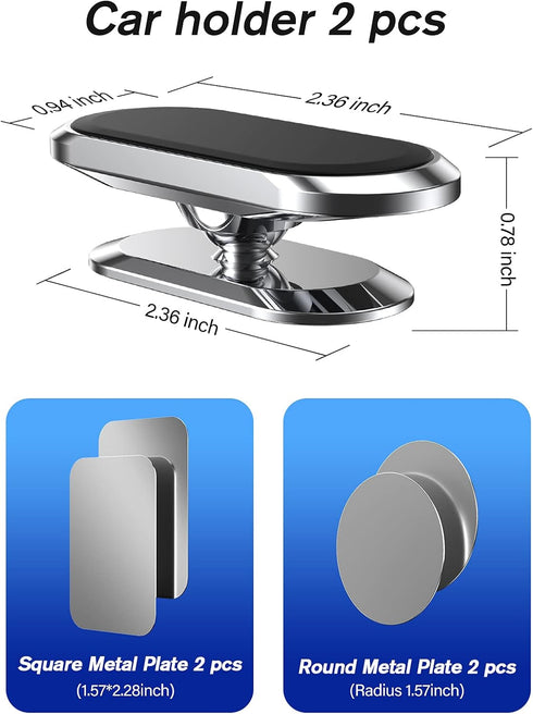 2 Pack Magnetic Phone Holder for Car, Upgrade Magnet - 360 Rotation and Easy Installation, Compatible with All Smartphones,Dashboard Car Phone Hol...