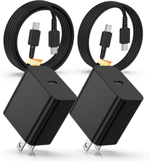 45W Super Fast Charger Type C,2 Pack 45 Watt USB-C PD/PPS Wall Charging Block,6/10 FT Type C to Type C Cable for Samsung Galaxy S23 Ultra/S23+/S22...