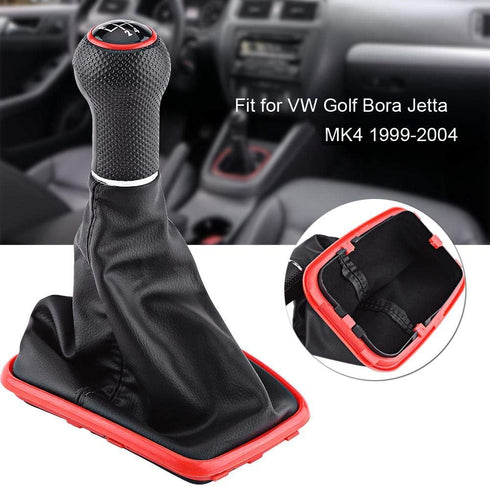 Acouto 5 Speed Car Gear Shift Knob Gaiter Boot Kit mk4 Shift Boot Shift knob for Jetta for Bora MK4 1999-2004...
