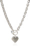 GUESS Women's Toggle Logo Charm Necklace, Silver, One Size...
