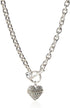 GUESS Women's Toggle Logo Charm Necklace, Silver, One Size...