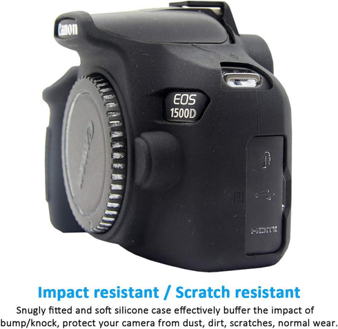 Camera Case for Canon EOS Rebel T6 T7 T5, Anti-Scratch Soft Silicone Protective Cover Protector Skin for Canon EOS 1500D Rebel T7 / EOS 1300D Rebe...