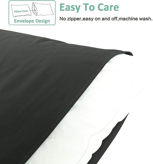NTBAY Queen Pillowcase Set - 4 Pack Brushed Microfiber 20x30 Pillowcases - Soft, Wrinkle-Free, Fade-Resistant, Stain-Resistant, Dark Grey Pillowca...