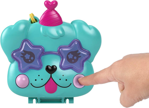 Polly Pocket Compact Playset, Doggy Birthday Bash with 2 Micro Dolls & Accessories, Travel Toy with Surprise Reveals...
