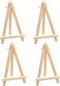 4pcs Mini Wood Display Easels, Small Table Top Easels, Artist Triangle Easels for Displaying Canvas Paintings, Weddings, Business Cards, Photos, C...