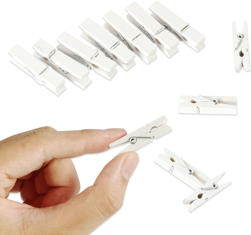 Mini Photo Clips, 128 Pcs, 1.4 Inch Small Wooden Clothespins for Baby Cloth, Pictures...
