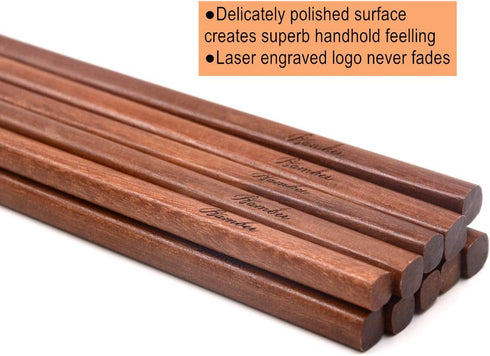 Bamber 16.5 Inches Extra Long Wood Chopsticks Set, Cooking Frying Chopstick, Set of 5 Pairs...