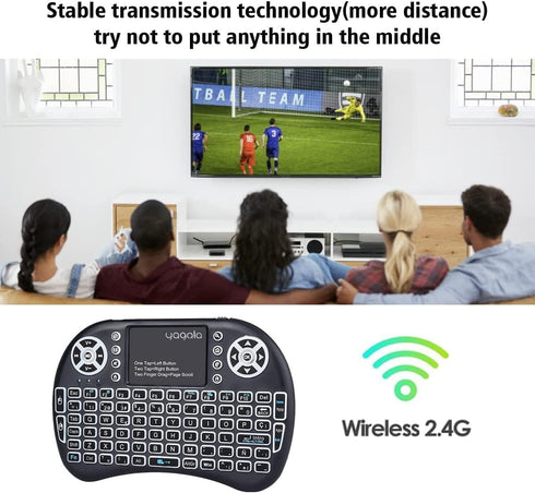 Backlit Mini Keyboard Touchpad Mouse, Portable 2.4Ghz Mini Wireless Keyboard with Touchpad Work for iPad, PC, Android TV Box, Smart TV, Tablet and...