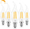 LED Chandelier Light Bulbs, E12 Candelabra Bulb 60 Watt Equivalent, 4000K Natural White 600LM E12 LED Bulb Dimmable, Vintage LED Filament C35T/CA1...