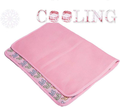 SEIS Dog Ice Pad Ice Silk Cats Kennel Mat Pet Cooling Pad Summer Cool Bamboo Mat Breathable Pad (Pink, M)...