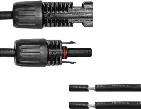 Renogy 10Ft 10AWG Solar Wire Extension Cables with Female and Male Connector, 1 Pair, Adaptor Kit, Black...