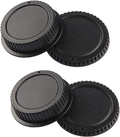 Front Body Cap & Rear Lens Cap Cover Compatible for Canon T8 T8i T7 T7I T6 T6i SL3, 90D 80D 77D 70D 7D 6D Mark II/I, 5D Mark IV/III/II kit EF/EF-S...