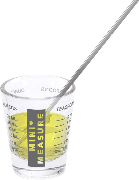 Kolder Mini Measure Heavy Glass, 20-Incremental Measurements Multi-Purpose Liquid and Dry Measuring Shot Glass, Black...