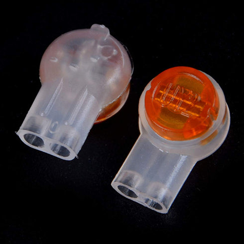 UY2 Gell Connector 100PCS Waterproof Orange Clear Twin Blade 2 Wire Gel Filled Crimp Connector...