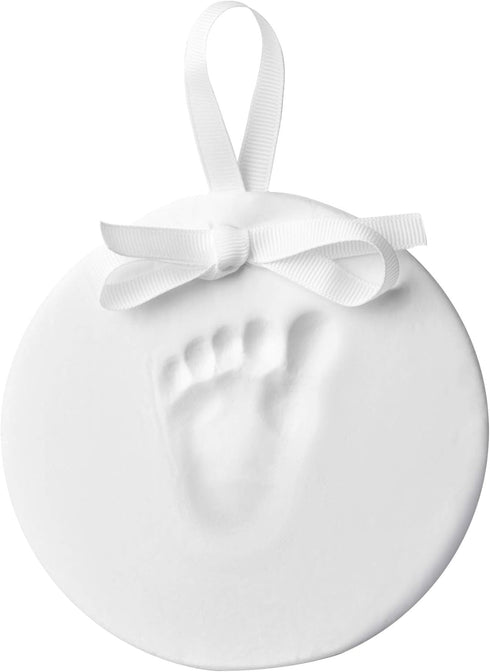 Hanging Baby's Print Keepsake Ornament, Nursery Décor, Holiday Baby, Christmas Stocking Stuffer, White...