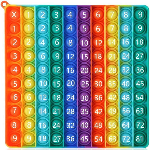 9x9 Multiplication Table Game Toy, Push Pop Bubble Mathematical Operations, Mental Arithmetic and Fidget Sensory Toy.Stress Reliever Anxiety ,Mult...
