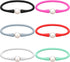 6 Pcs 9-11 mm Silicone Rubber Real Natural Freshwater Pearls Bracelets for Women Womens Charm Bangle Personalized Jewelry Silicone Bracelet Colore...