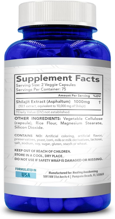 Shilajit 10,000mg (150 Capsules) - Premium Shilajit Capsule (Non-GMO & Gluten Free)...