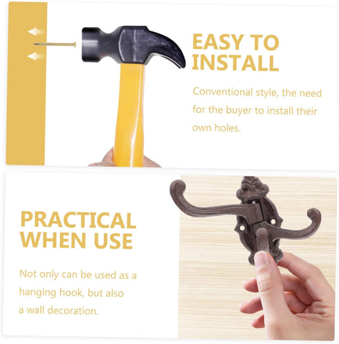 Movable Wall Hook Coat Hangers Swing Arm Hooks Metal Clothes Hanger Wall Mounted Clothing Rack Utility Wall Hanging Hook Cast Iron Hooks Coat Hook...