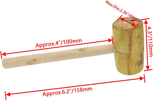 Wood Hammer Cross-stitch Mold Wood Mallet Wood Barrel Shaped Mallet Woodworking Hand Tool...