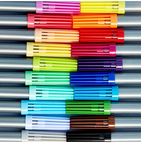 eatsleepdoodle Artist Set of 20 Original Doodle Wash-Out Fabric Marker Set - Double-Ended Felt Tips in Handy Storage Box...