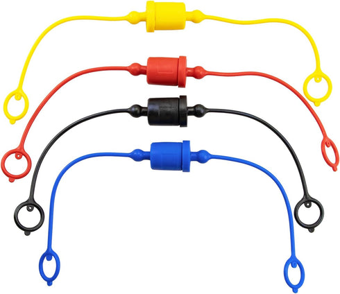 1/2 ISO-A & ISO5675 Hydraulic Quick Coupler Male Dust Cap and Female Plug Cover, Red Rubber Dust Caps/Plugs with Retention Ring Keeps Cap Attached...