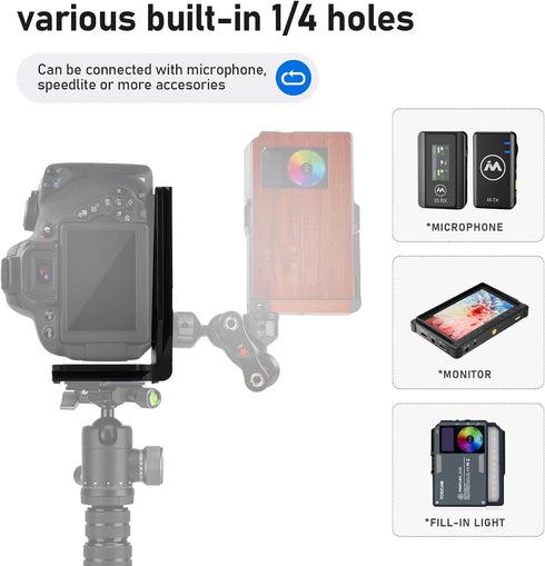 (Real Single) L Bracket Camera for DSLR Vertical Horizontal Switching Tripod Quick Release Plate Compatible with Canon Nikon Sony DJI Osmo Ronin Z...