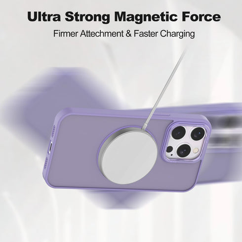 360° Rotatable Magnetic Ring Stand for iPhone 15 Pro Max Case Magsafe, Shockproof Protective Slim Translucent Back iPhone 15 Promax Case for Men W...
