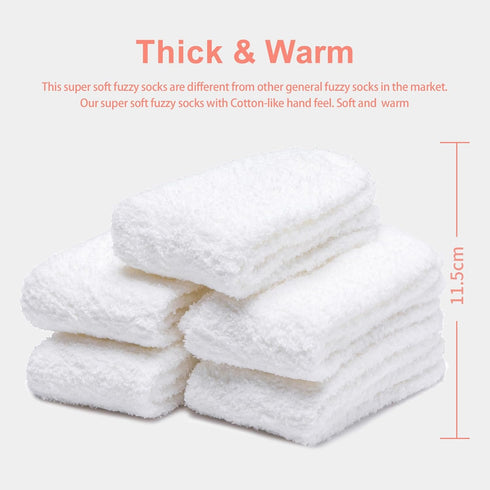 Women's Cozy Fluffy Fuzzy Socks Plush Home Slipper Socks 5,6,7,8 Pairs...