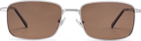 SOJOS Retro Vintage Rectangle Polarized Sunglasses Mens Womens Classic UV400 Metal Sunnies SJ1215...