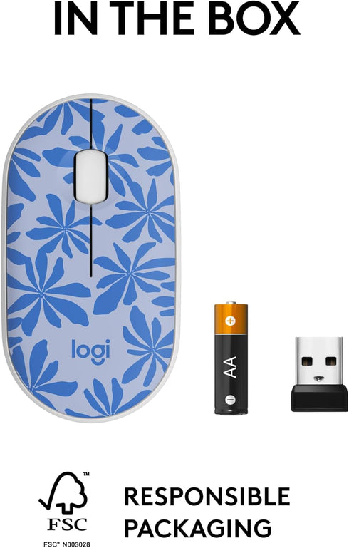 Logitech M340 Wireless Mouse with Limited Edition Prints, USB Receiver and Silent Clicks, Portable Wireless Mouse for Laptop, PC, Windows, Chrome,...