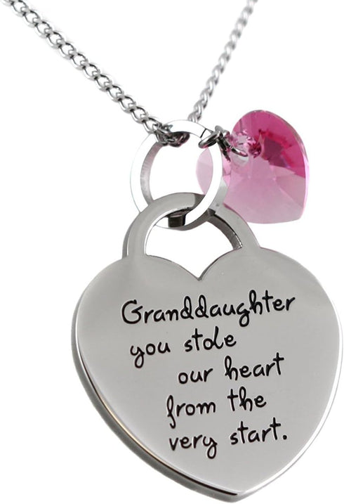 Grandaughter, You Stole Our Heart from the Very Start' Pendant Necklace...