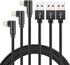 Hi-Mobiler Fast Charging Cable, 3ft Right Angle Cable,3 Pack Nylon Braided Fast Speed Data Sync Charging Cord Powerline Compatible with Phone 13/1...